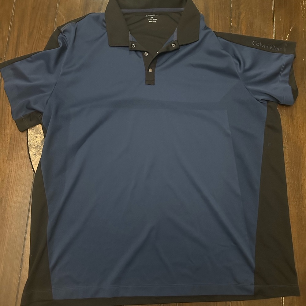Calvin Klein Men's Navy and Black Polo Shirt